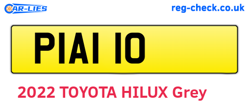 PIA110 are the vehicle registration plates.