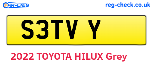 S3TVY are the vehicle registration plates.
