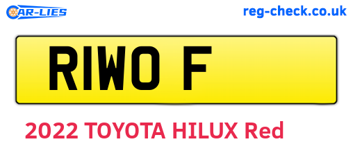 R1WOF are the vehicle registration plates.