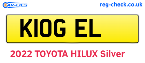 K10GEL are the vehicle registration plates.