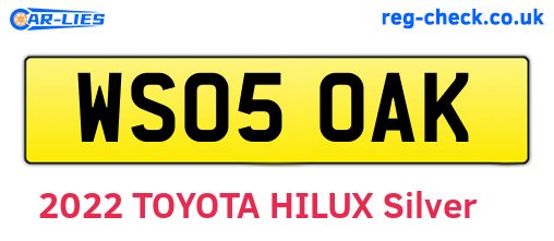 WS05OAK are the vehicle registration plates.