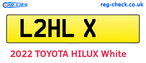 L2HLX are the vehicle registration plates.
