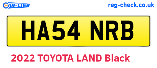 HA54NRB are the vehicle registration plates.