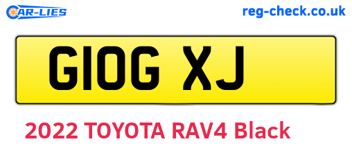 G10GXJ are the vehicle registration plates.
