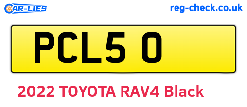 PCL50 are the vehicle registration plates.