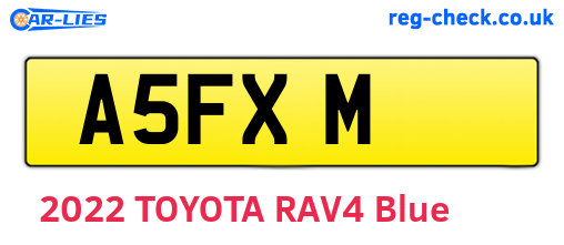 A5FXM are the vehicle registration plates.