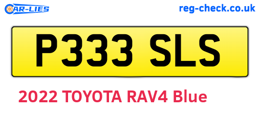 P333SLS are the vehicle registration plates.