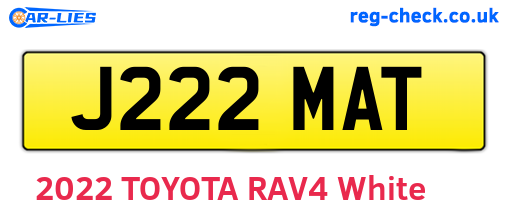 J222MAT are the vehicle registration plates.