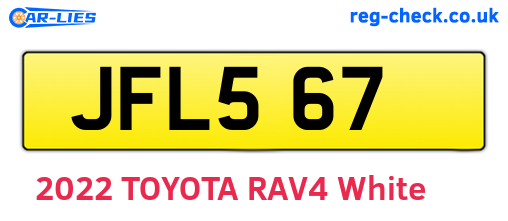 JFL567 are the vehicle registration plates.