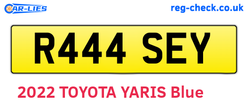 R444SEY are the vehicle registration plates.