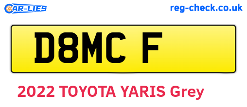 D8MCF are the vehicle registration plates.