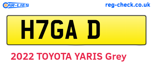 H7GAD are the vehicle registration plates.
