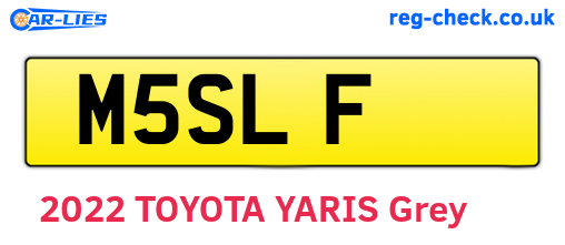 M5SLF are the vehicle registration plates.