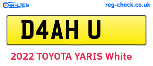 D4AHU are the vehicle registration plates.