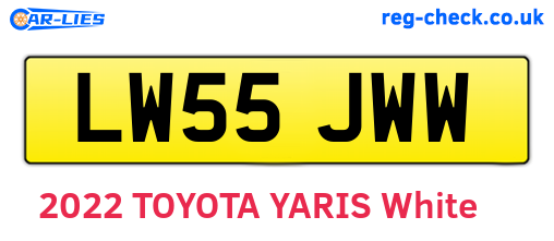 LW55JWW are the vehicle registration plates.