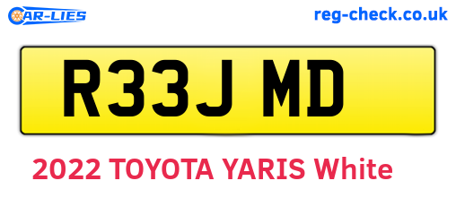 R33JMD are the vehicle registration plates.