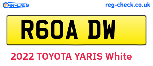 R60ADW are the vehicle registration plates.