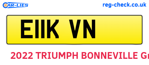 E11KVN are the vehicle registration plates.