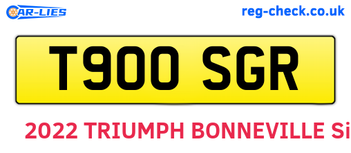 T900SGR are the vehicle registration plates.