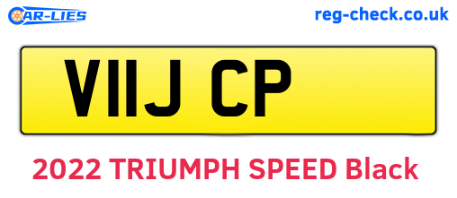 V11JCP are the vehicle registration plates.