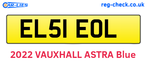 EL51EOL are the vehicle registration plates.