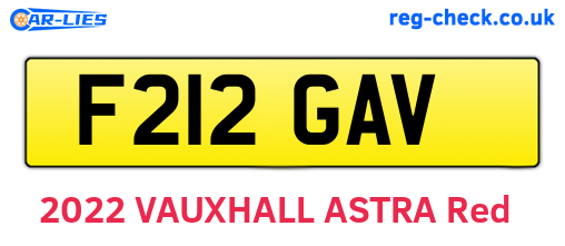 F212GAV are the vehicle registration plates.