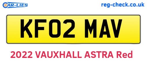 KF02MAV are the vehicle registration plates.