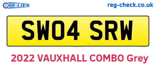 SW04SRW are the vehicle registration plates.