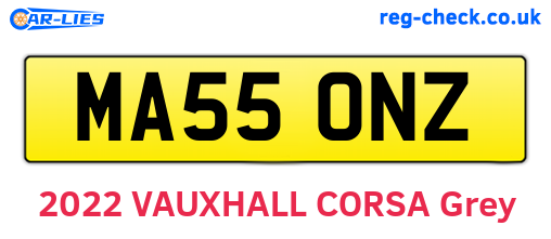 MA55ONZ are the vehicle registration plates.