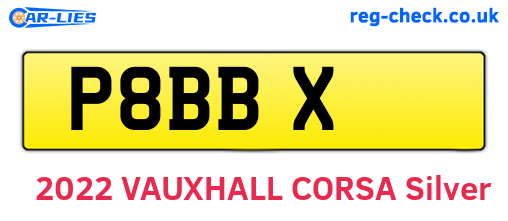 P8BBX are the vehicle registration plates.