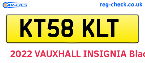 KT58KLT are the vehicle registration plates.