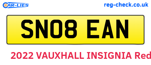 SN08EAN are the vehicle registration plates.