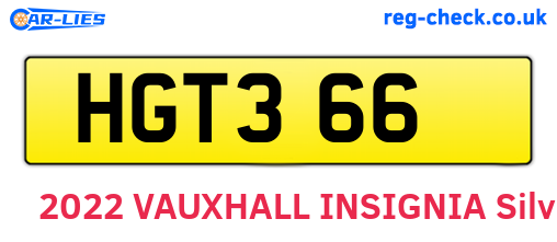 HGT366 are the vehicle registration plates.