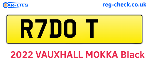 R7DOT are the vehicle registration plates.