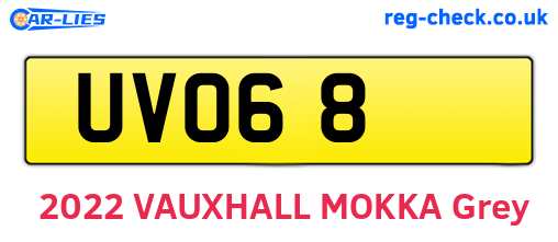 UVO68 are the vehicle registration plates.