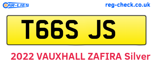 T66SJS are the vehicle registration plates.