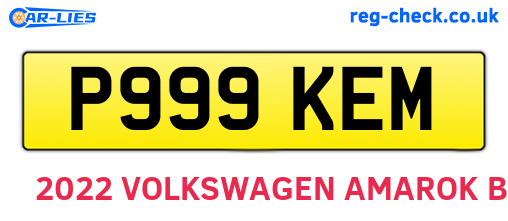 P999KEM are the vehicle registration plates.
