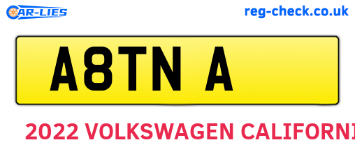 A8TNA are the vehicle registration plates.