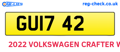 GUI742 are the vehicle registration plates.