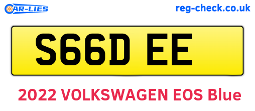 S66DEE are the vehicle registration plates.