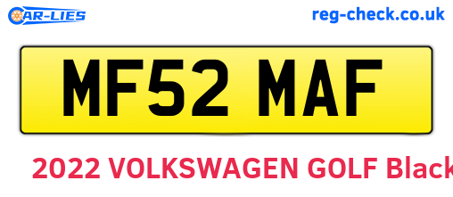 MF52MAF are the vehicle registration plates.