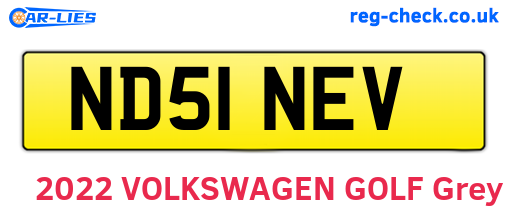 ND51NEV are the vehicle registration plates.