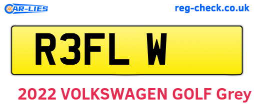 R3FLW are the vehicle registration plates.