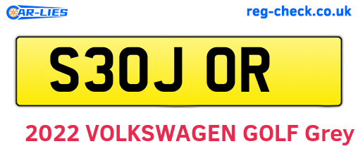S30JOR are the vehicle registration plates.