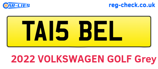 TA15BEL are the vehicle registration plates.