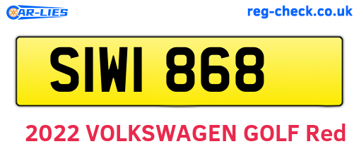 SIW1868 are the vehicle registration plates.