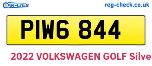 PIW6844 are the vehicle registration plates.