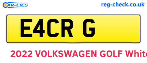 E4CRG are the vehicle registration plates.