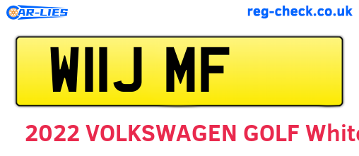 W11JMF are the vehicle registration plates.