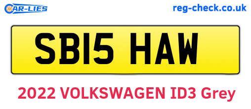 SB15HAW are the vehicle registration plates.